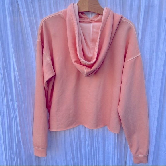 Orange Cropped Hoodie Sweatshirt - Picture 2 of 4